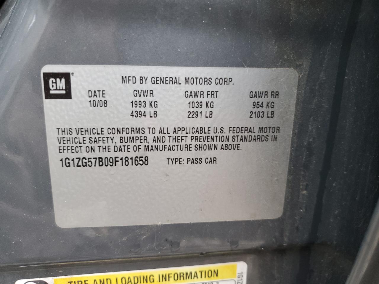 1G1ZG57B09F181658 2009 Chevrolet Malibu Ls