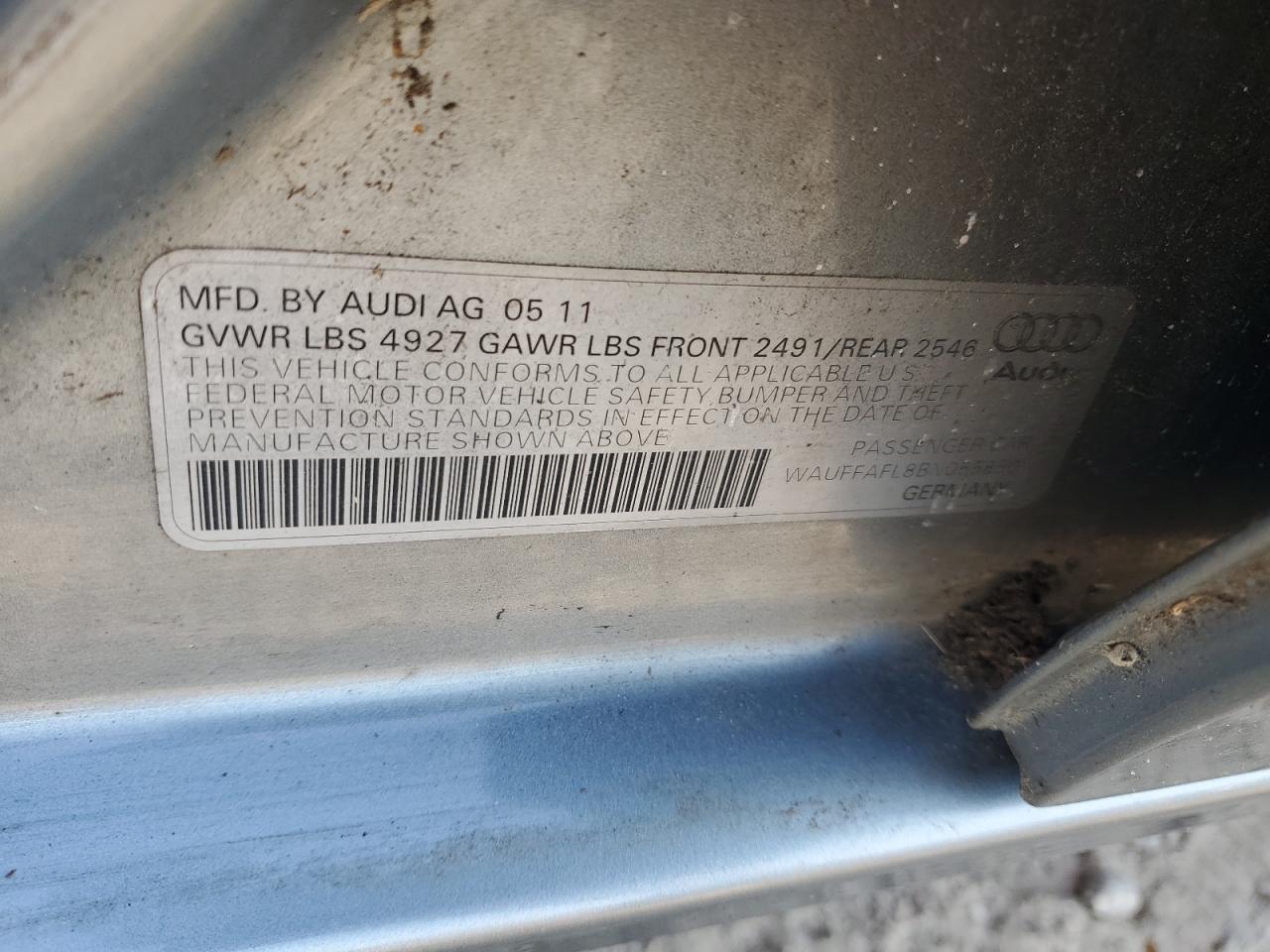 WAUFFAFL8BN055850 2011 Audi A4 Premium Plus