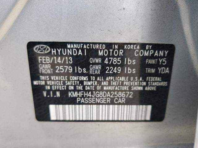 2013 Hyundai Azera Gls VIN: KMHFH4JG8DA258672 Lot: 59700514