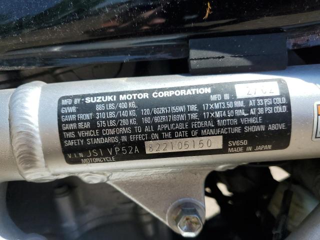 2002 SUZUKI SV650 S JS1VP52A822105150