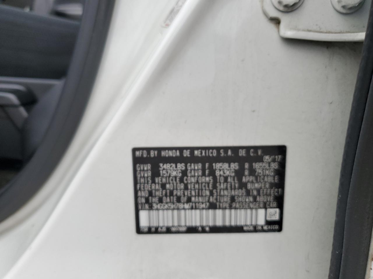 3HGGK5H78HM711947 2017 Honda Fit Ex