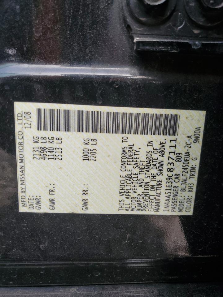 1N4AA51E39C837111 2009 Nissan Maxima S