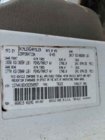 2003 Dodge Ram 1500 St VIN: 1D7HA18DX3S350957 Lot: 61024724