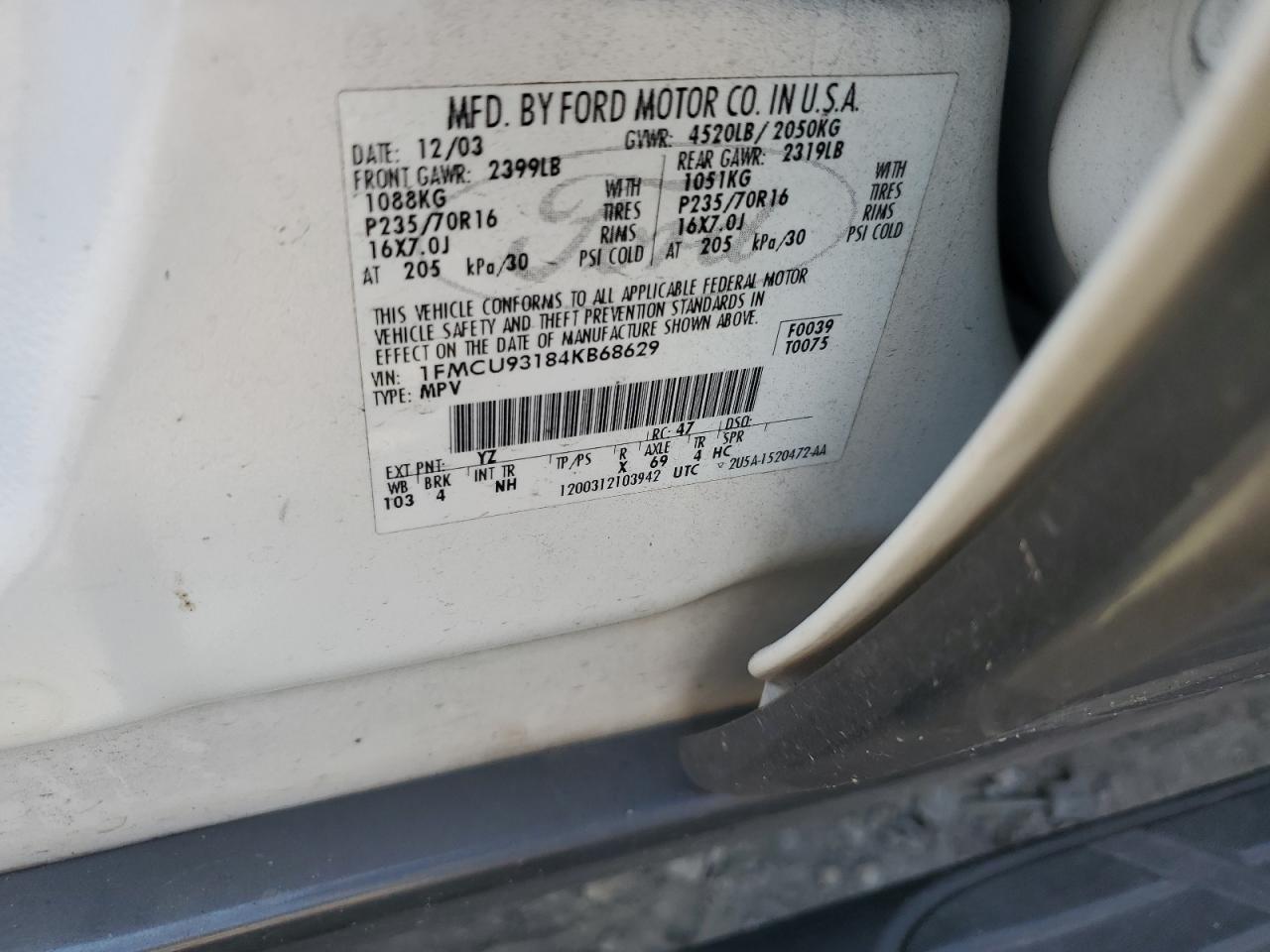 1FMCU93184KB68629 2004 Ford Escape Xlt