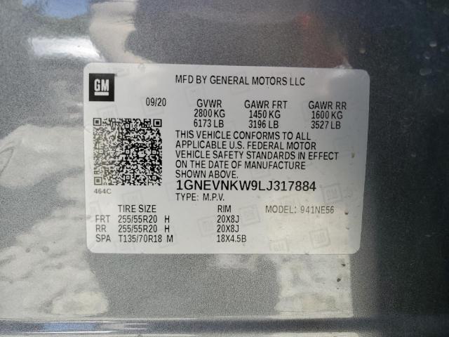 2020 Chevrolet Traverse High Country VIN: 1GNEVNKW9LJ317884 Lot: 59664464