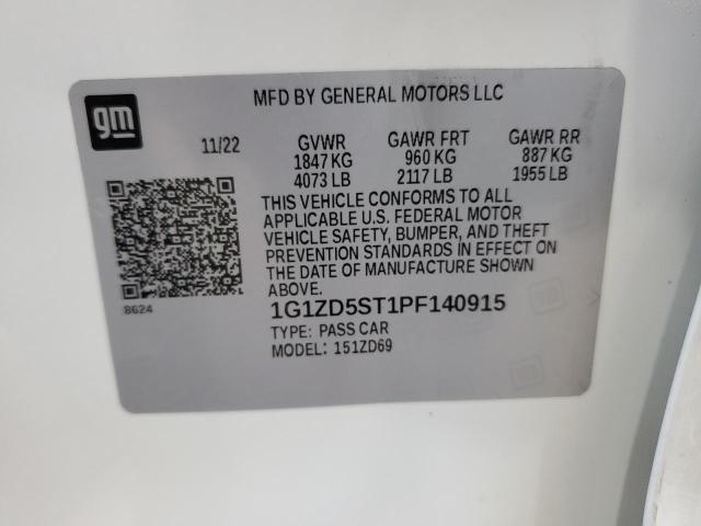 2023 Chevrolet Malibu Lt VIN: 1G1ZD5ST1PF140915 Lot: 60979994