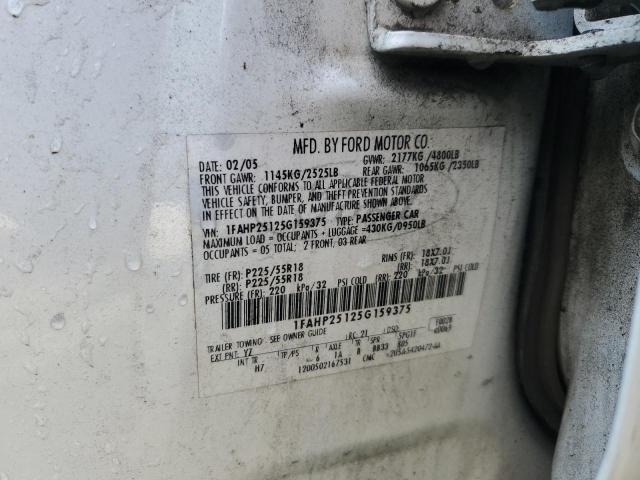 2005 Ford Five Hundred Limited VIN: 1FAHP25125G159375 Lot: 59525794