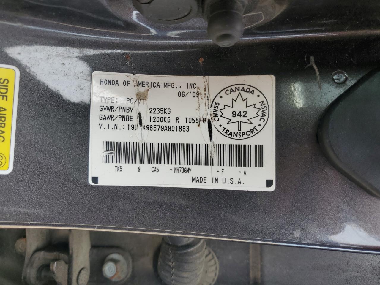 19UUA96579A801863 2009 Acura Tl