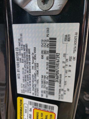 2015 Ford Fusion Se VIN: 3FA6P0H71FR167392 Lot: 57335474