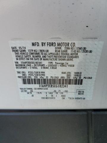 2014 Ford Taurus Sel VIN: 1FAHP2E85EG182341 Lot: 59705804