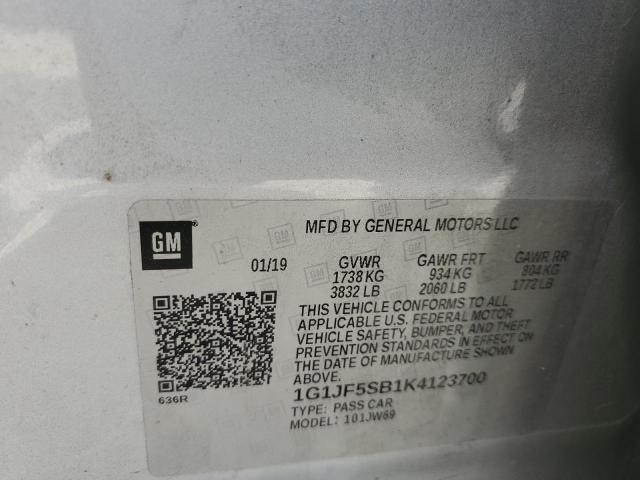 2019 CHEVROLET SONIC PREM - 1G1JF5SB1K4123700