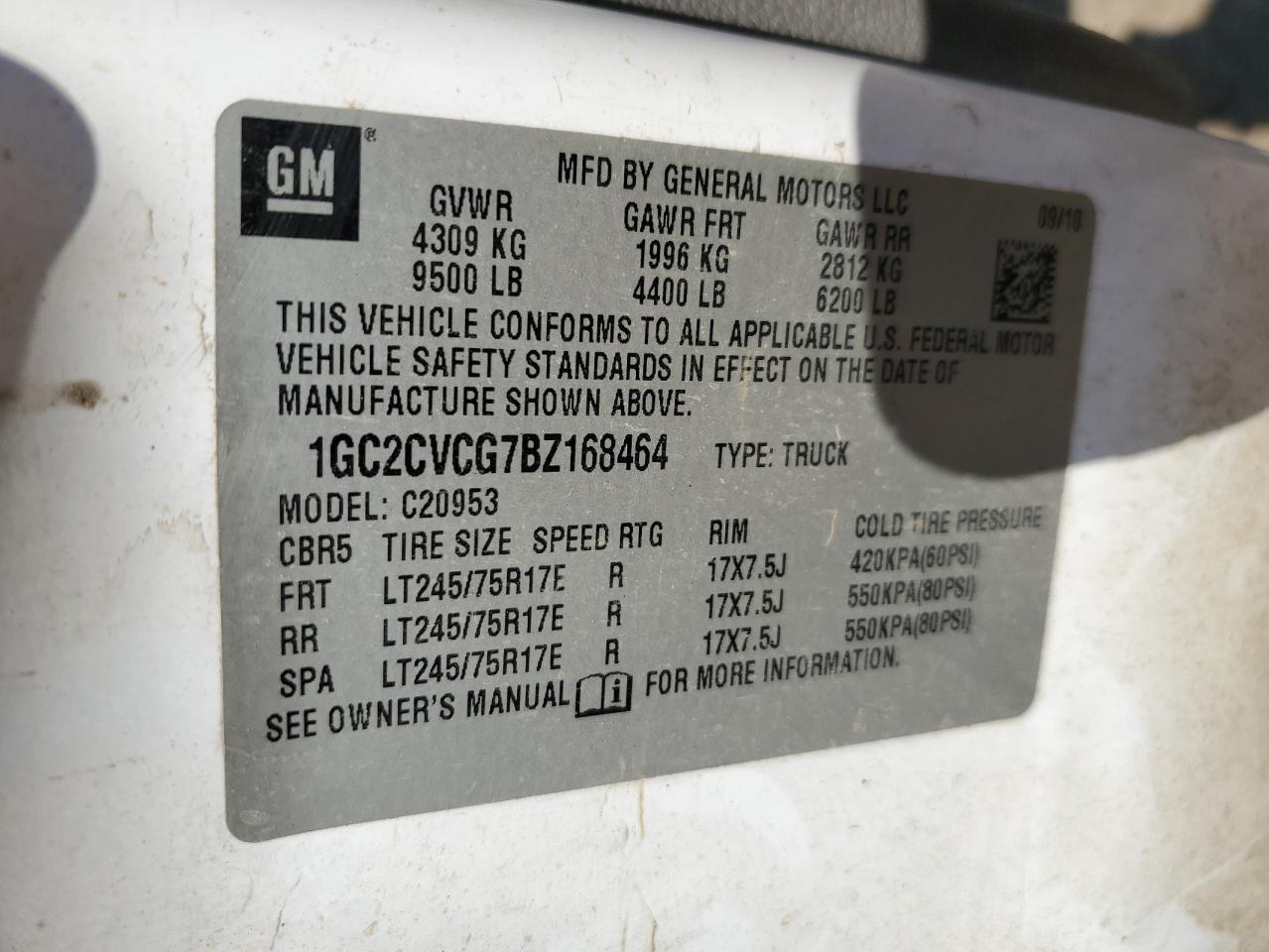 1GC2CVCG7BZ168464 2011 Chevrolet Silverado C2500 Heavy Duty