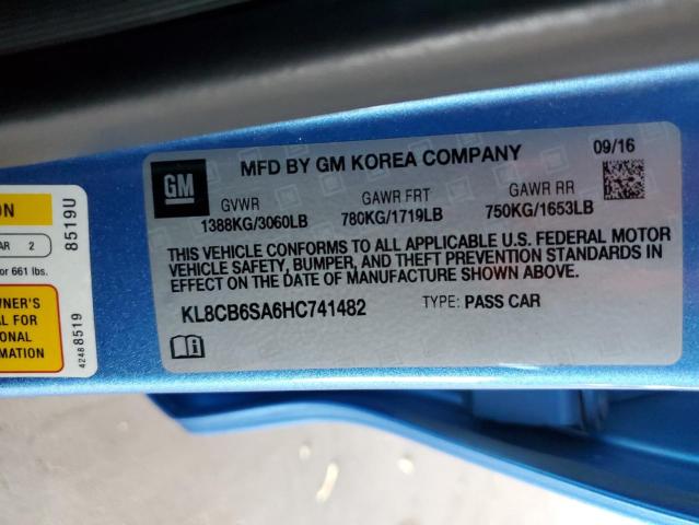 2017 Chevrolet Spark Ls VIN: KL8CB6SA6HC741482 Lot: 61508224