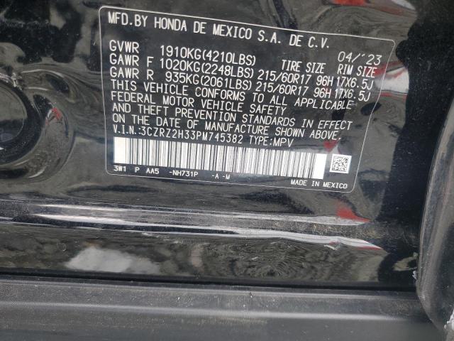 2023 Honda Hr-V Lx VIN: 3CZRZ2H33PM745382 Lot: 57774904