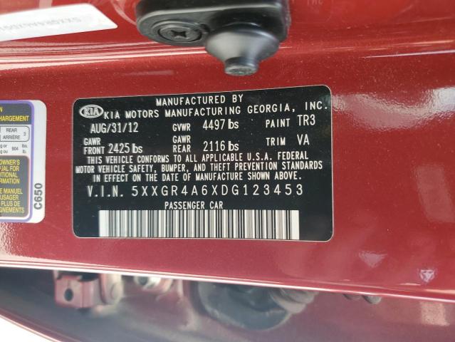 2013 Kia Optima Sx VIN: 5XXGR4A6XDG123453 Lot: 57434074