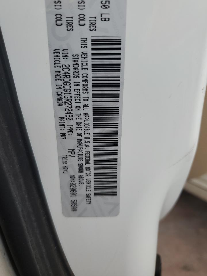 2C4RDGCG1GR272490 2016 Dodge Grand Caravan Sxt