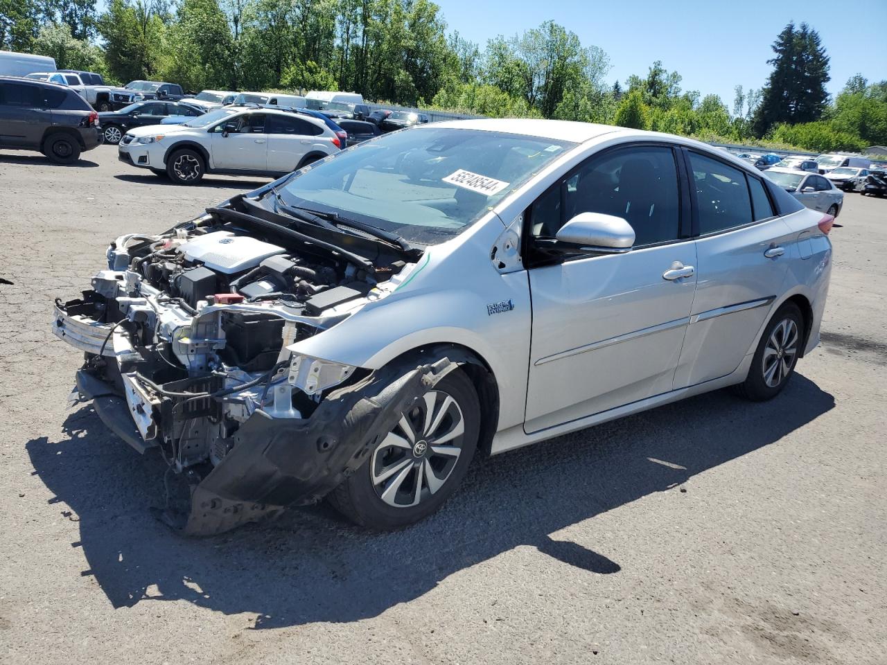 TOYOTA PRIUS PRIM 2017 silver  hybrid engine JTDKARFP3H3056684 photo #1