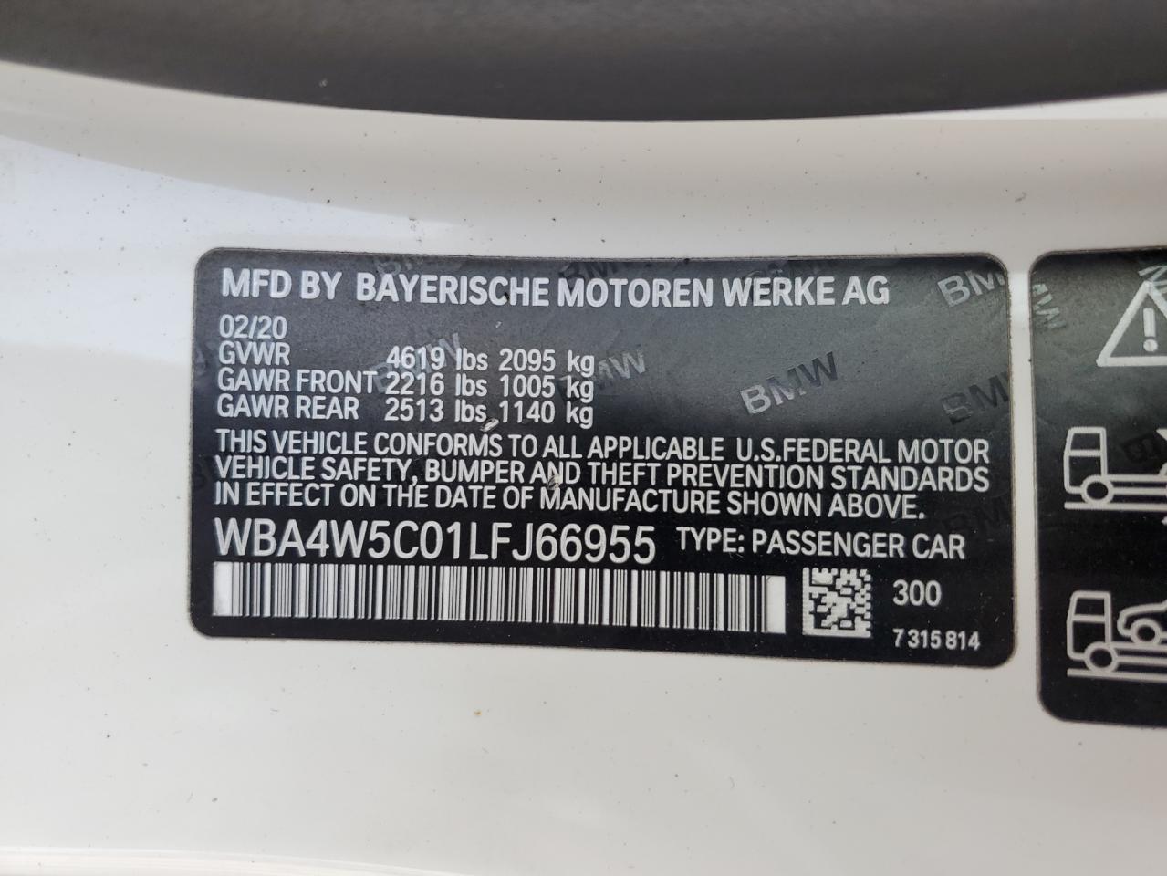 WBA4W5C01LFJ66955 2020 BMW 430Xi