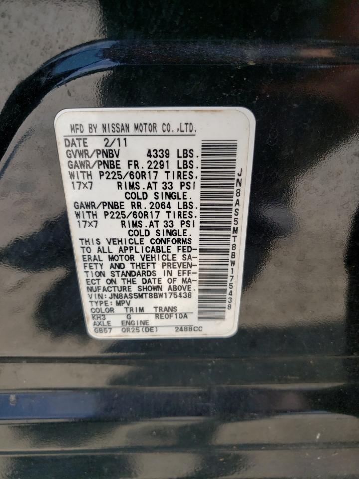 JN8AS5MT8BW175438 2011 Nissan Rogue S