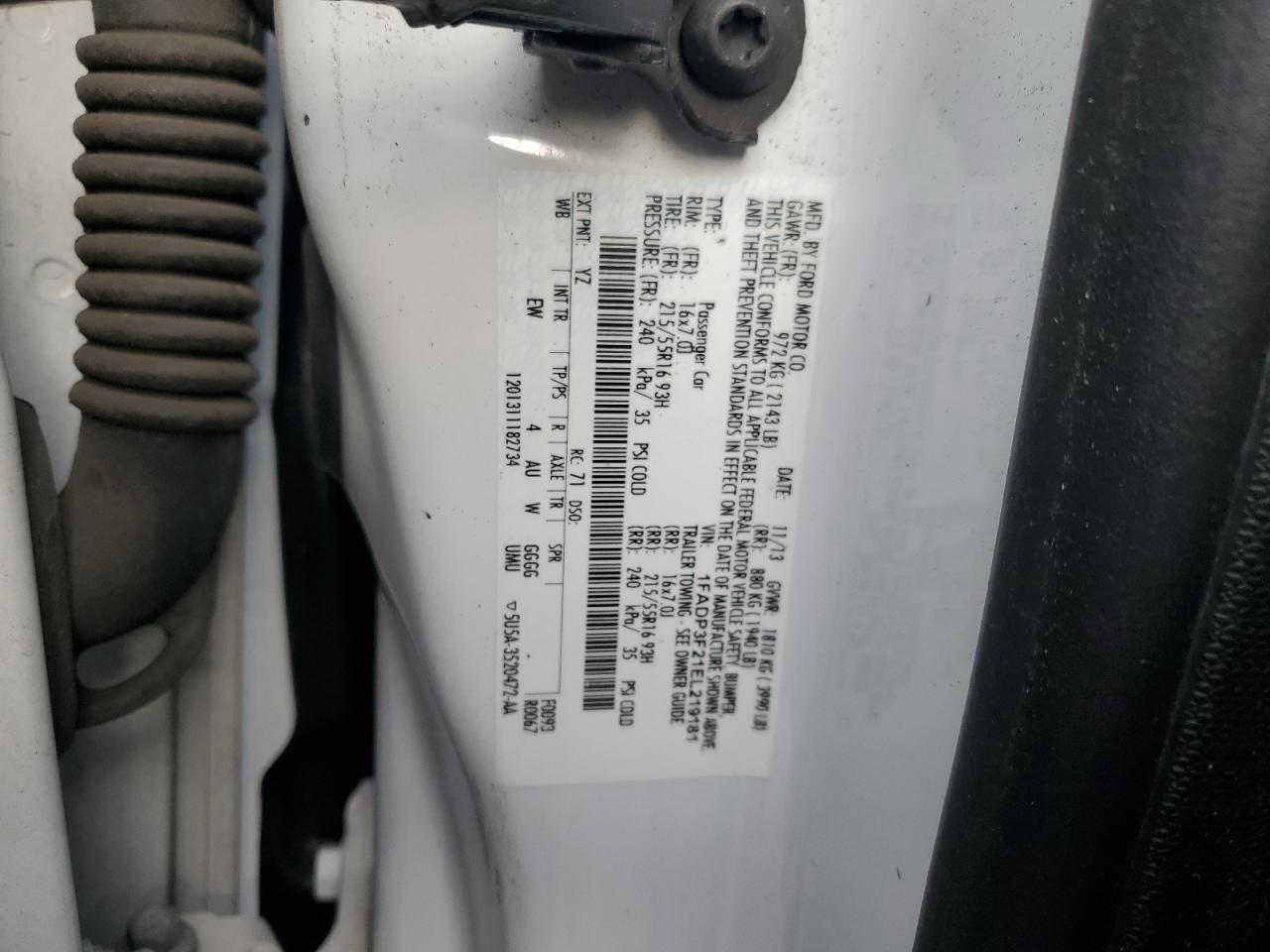 1FADP3F21EL219181 2014 Ford Focus Se