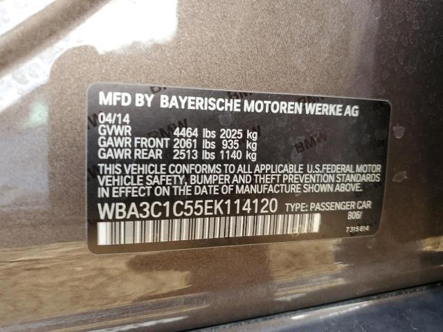 2014 BMW 328 I Sulev VIN: WBA3C1C55EK114120 Lot: 60119864