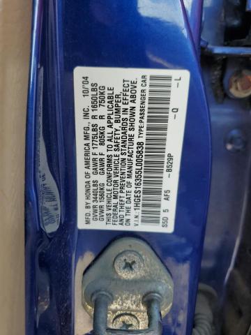 1HGES16355L005838 2005 Honda Civic Dx Vp