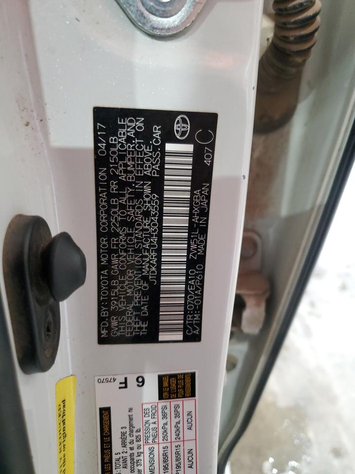 JTDKARFU4H3043559 2017 Toyota Prius