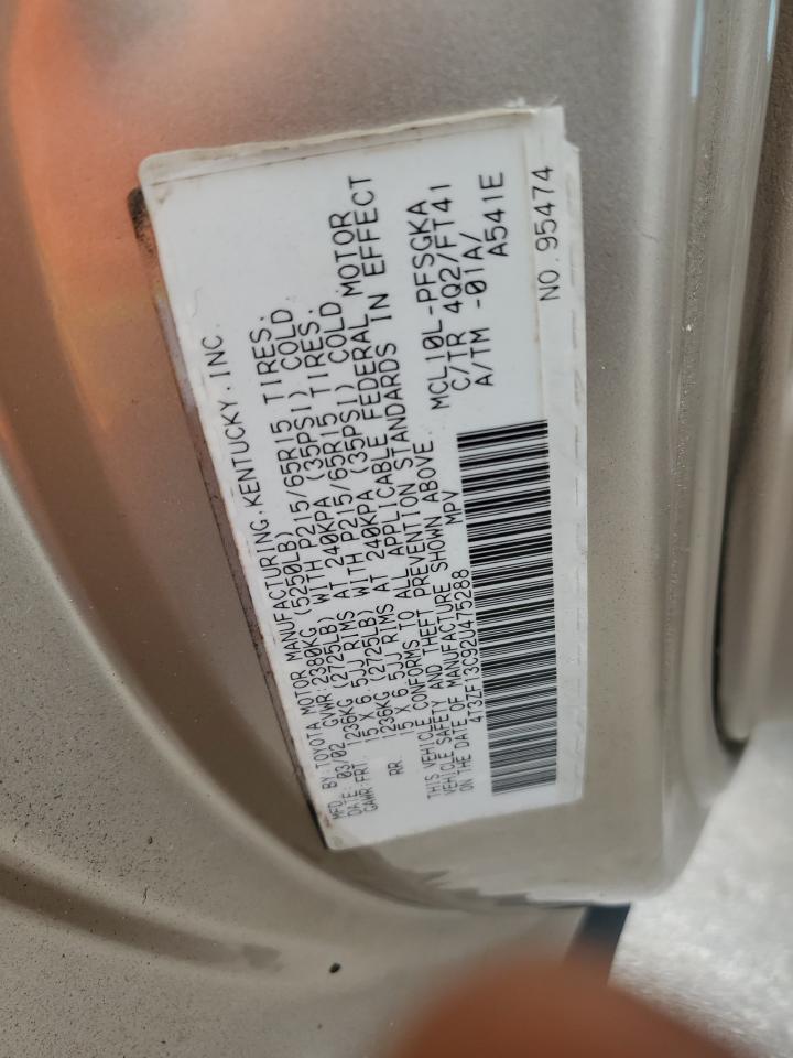 4T3ZF13C92U475288 2002 Toyota Sienna Le