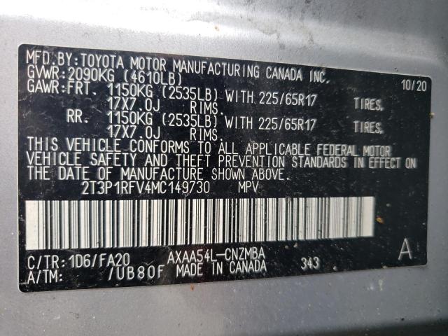 2021 Toyota Rav4 Xle VIN: 2T3P1RFV4MC149730 Lot: 57736084