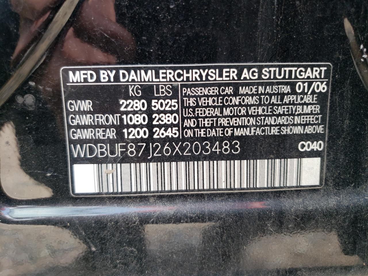 WDBUF87J26X203483 2006 Mercedes-Benz E 350 4Matic