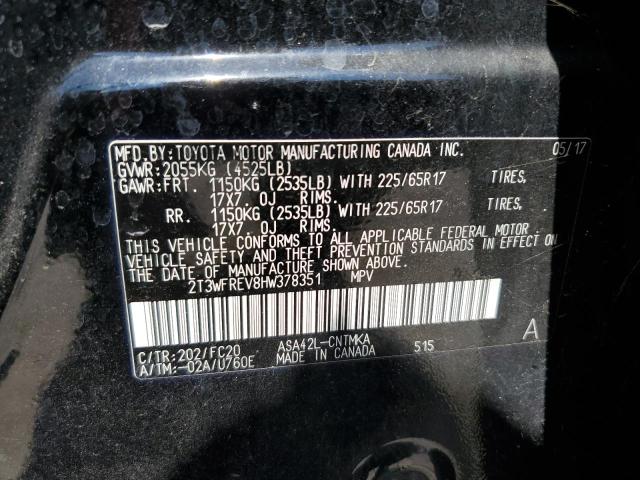 2017 Toyota Rav4 Xle VIN: 2T3WFREV8HW378351 Lot: 58867194