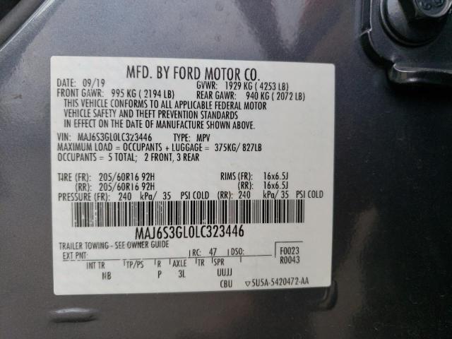 2020 Ford Ecosport Se VIN: MAJ6S3GL0LC323446 Lot: 59148314