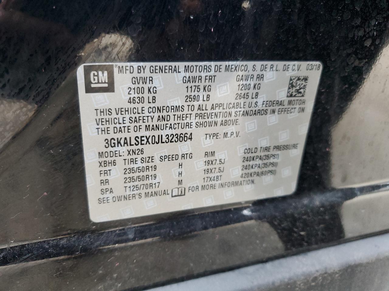 3GKALSEX0JL323664 2018 GMC Terrain Denali