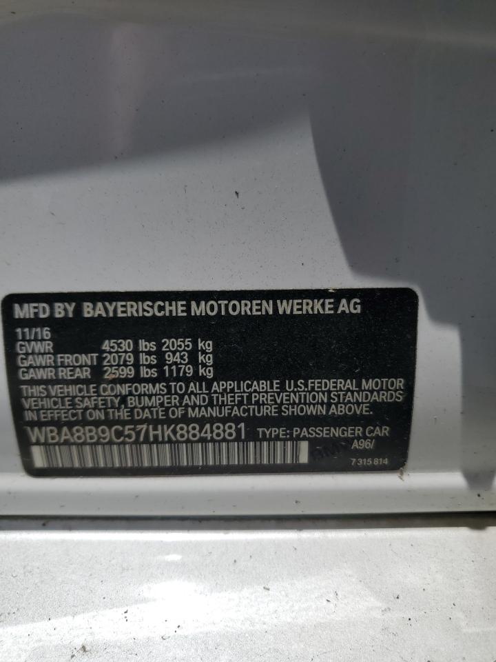 WBA8B9C57HK884881 2017 BMW 330 I