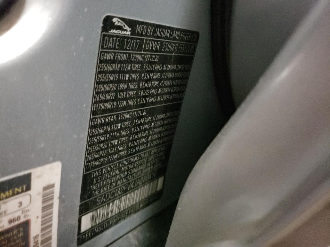 SADCM2FV4JA289416 2018 Jaguar F-Pace S