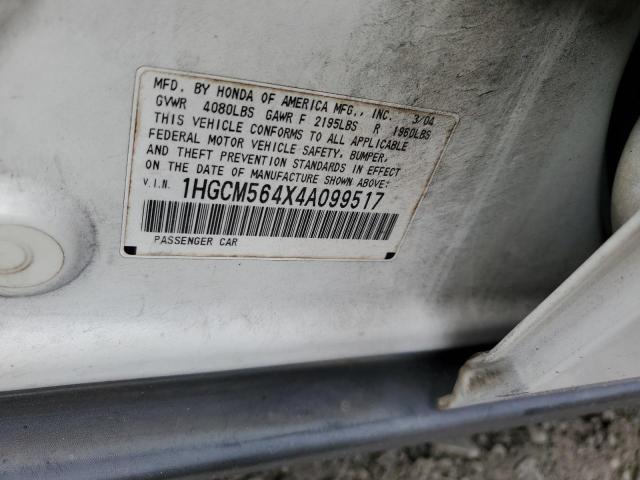 2004 Honda Accord Lx VIN: 1HGCM564X4A099517 Lot: 57711094
