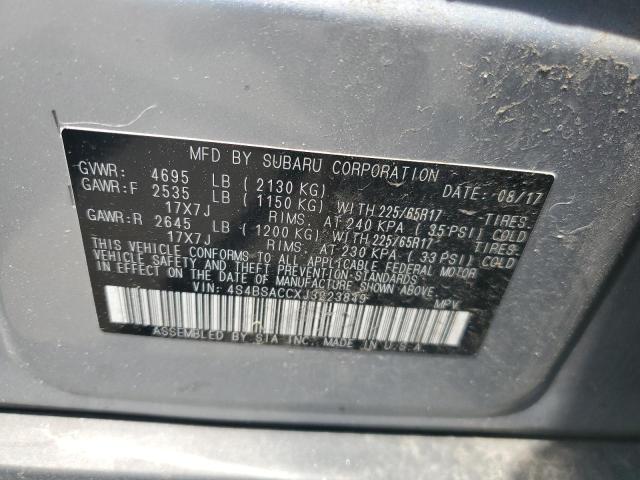 2018 Subaru Outback 2.5I Premium VIN: 4S4BSACCXJ3223849 Lot: 59049894