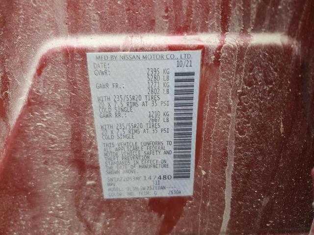 2021 Nissan Murano Platinum VIN: 5N1AZ2DS3MC147480 Lot: 60192484