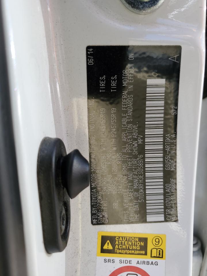 5TDDKRFH3ES058976 2014 Toyota Highlander Limited