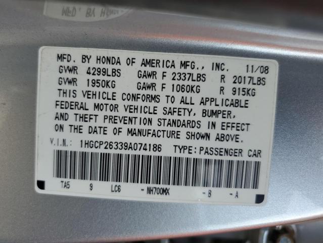 2009 Honda Accord Lx VIN: 1HGCP26339A074186 Lot: 59016474