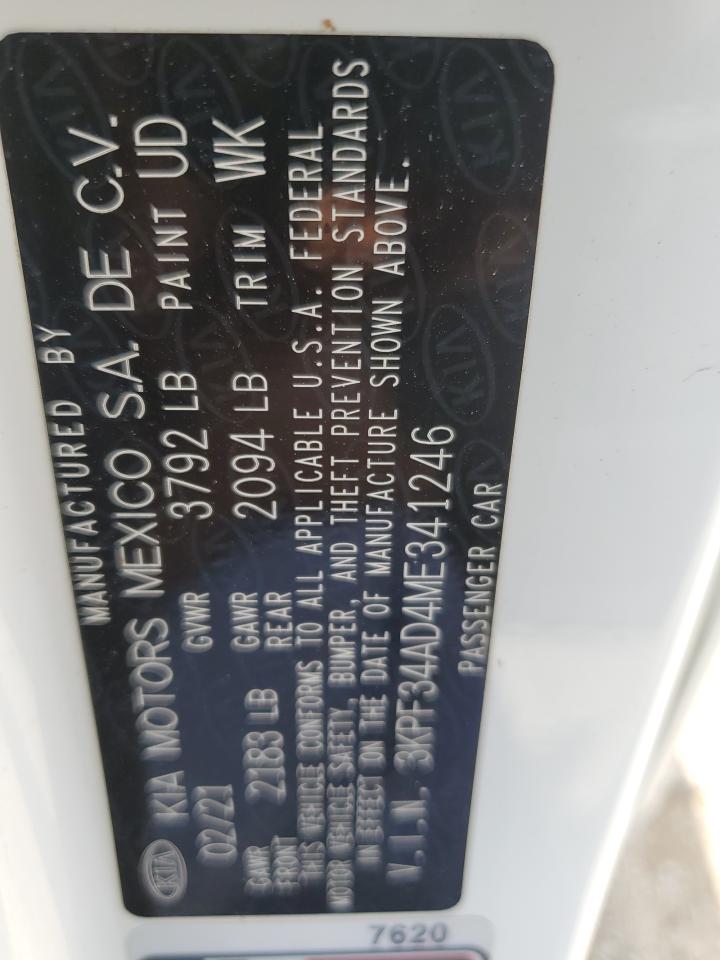 3KPF34AD4ME341246 2021 Kia Forte Gt Line