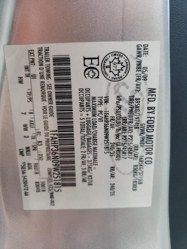 1FAHP36N09W251815 2009 Ford Focus Ses