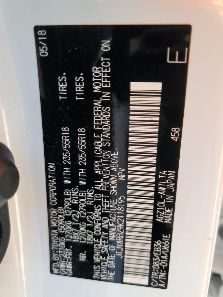 JTJYARBZ9K2118195 2019 Lexus Nx 300 Base