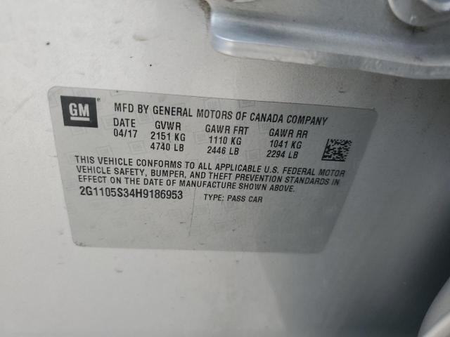 2017 Chevrolet Impala Lt VIN: 2G1105S34H9186953 Lot: 59736264