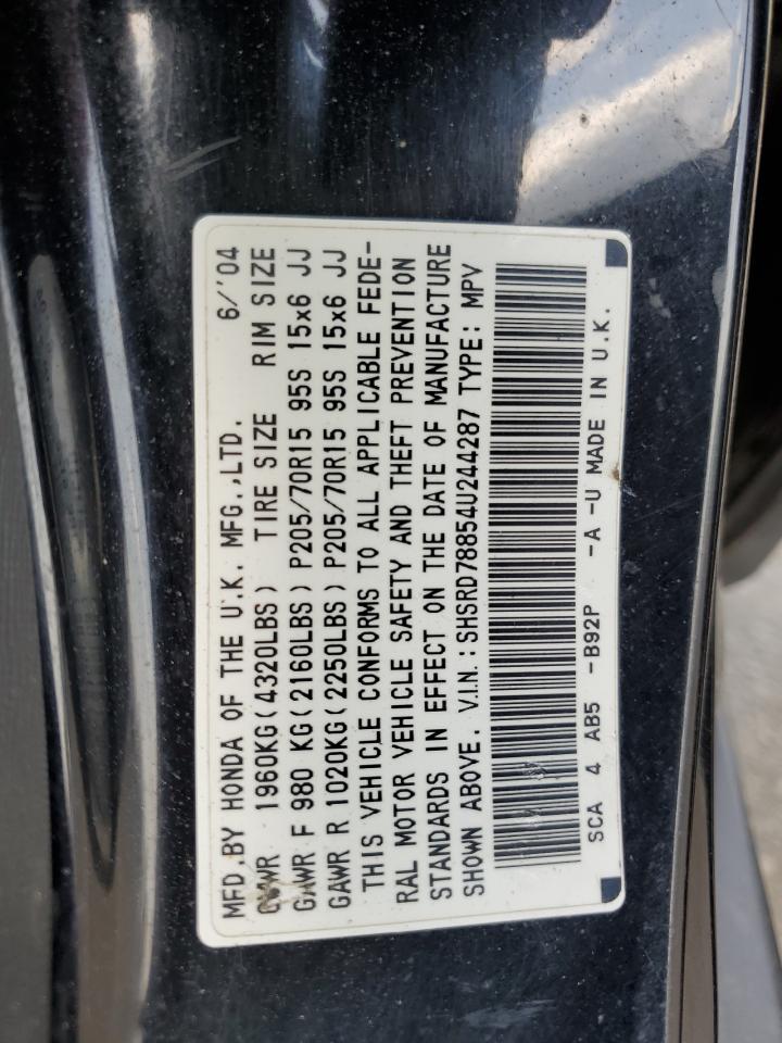 SHSRD78854U244287 2004 Honda Cr-V Ex