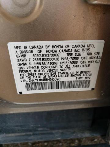 2006 Honda Pilot Ex VIN: 2HKYF18456H516090 Lot: 60095344