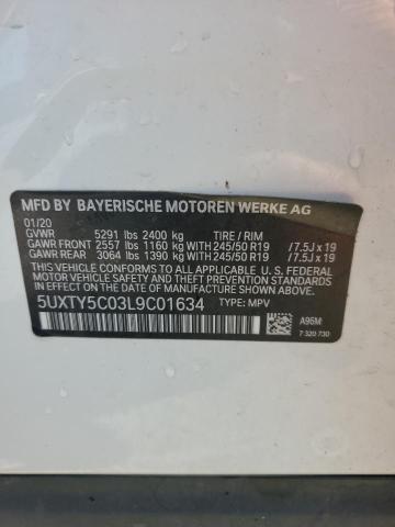 VIN 5UXTY5C03L9C01634 2020 BMW X3, Xdrive30I no.14