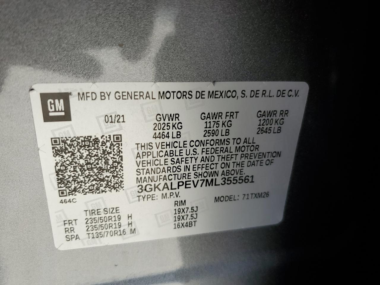 3GKALPEV7ML355561 2021 GMC Terrain Slt