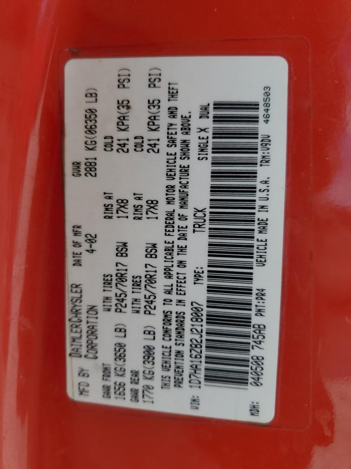 1D7HA16Z82J218007 2002 Dodge Ram 1500