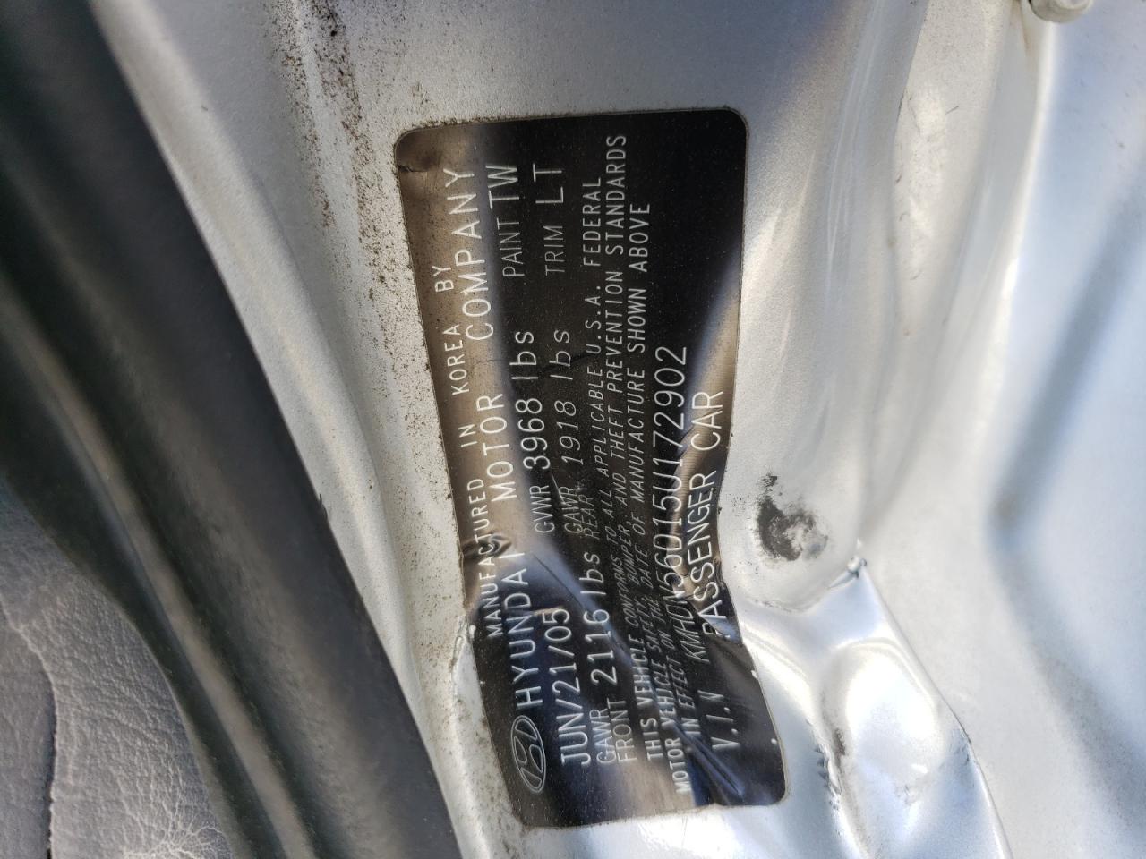 KMHDN56D15U172902 2005 Hyundai Elantra Gls